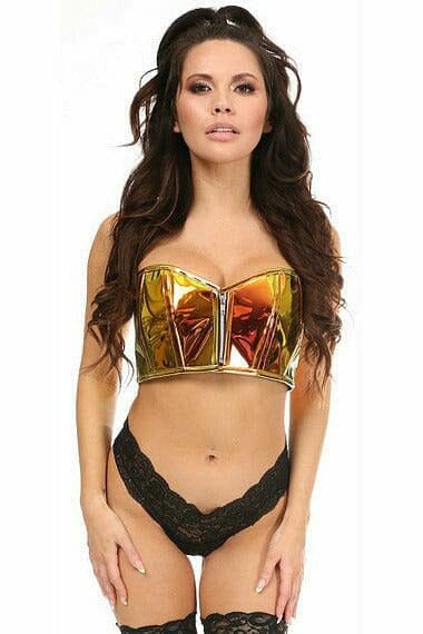 Lavish Sunset Holo Short Bustier-Bustier Tops-SEXYSHOES.COM