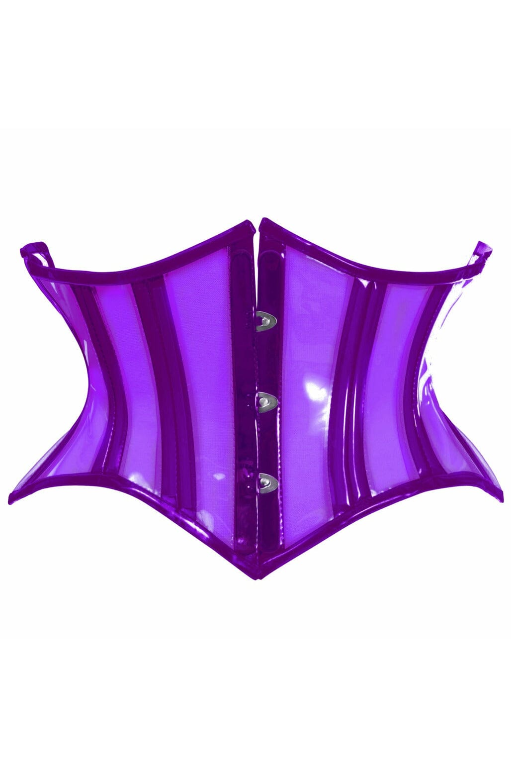 Lavish Clear Purple Curvy Cut Mini Cincher Corset-Waist Cinchers-Daisy Corsets-Clear-S-SEXYSHOES.COM