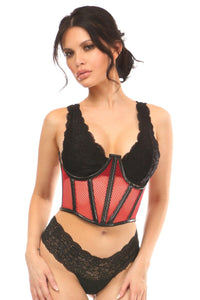 Daisy Corsets Lavish Red Fishnet Underwire Open Cup Waist Cincher in Red  from SexyShoes.com