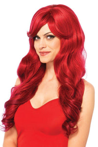 Leg Avenue Long Wavy Wig in Red  from SexyShoes.com