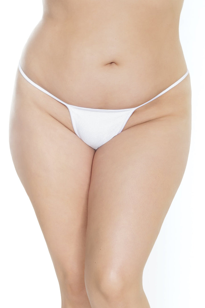 Low Rise G-String | Plus Size-Strings + Thongs-Coquette-White-Q-SEXYSHOES.COM