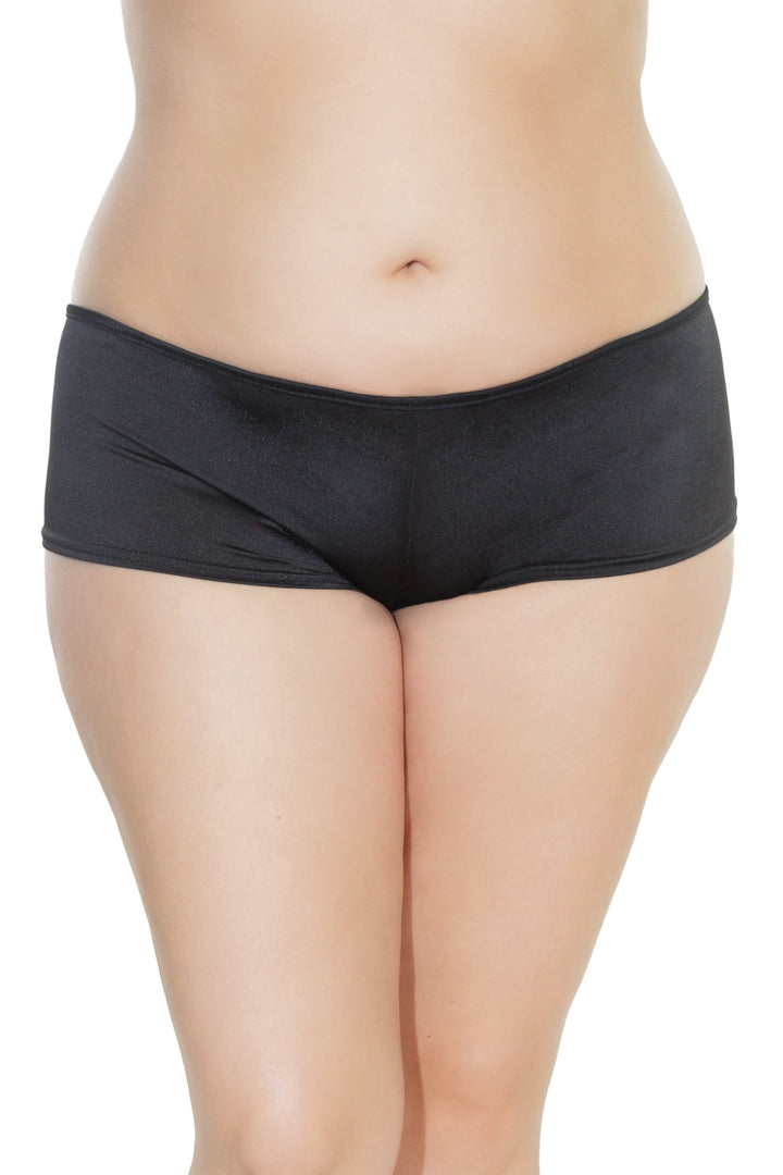 Low Rise Lycra Booty Short | Plus Size-Booty Shorts-Coquette-Black-Q-SEXYSHOES.COM