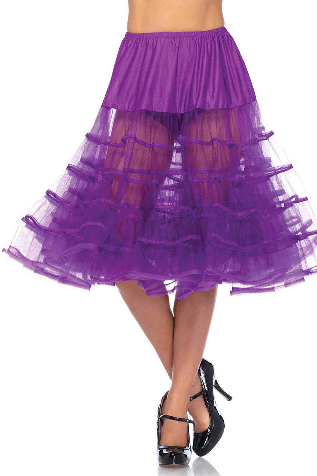 Mid-Length Petticoat-TuTu + Petticoat-Leg Avenue-Purple-O/S-SEXYSHOES.COM