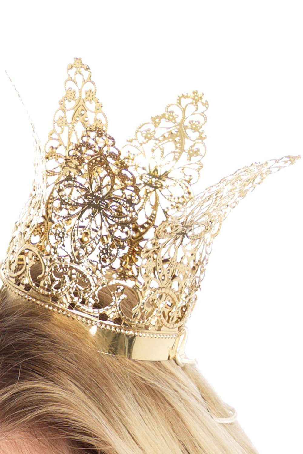 Mini Metal Filigree Crown-Costume Headwear-Leg Avenue-Gold-O/S-SEXYSHOES.COM