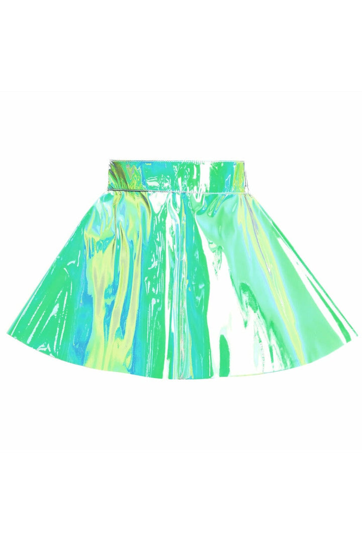 Mint Green Holo Skater Skirt-Mini Skirts-Daisy Corsets-Green-S-SEXYSHOES.COM