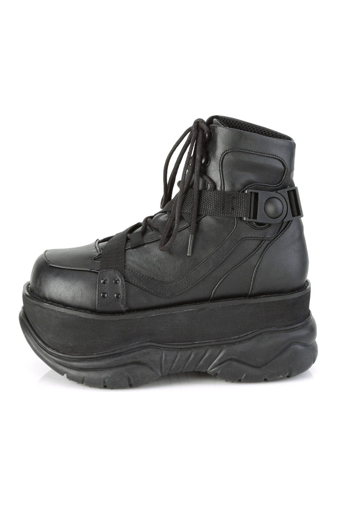 NEPTUNE-181 Black Vegan Leather Ankle Boot-Ankle Boots-Demonia-SEXYSHOES.COM