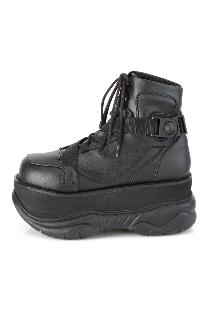 NEPTUNE-181 Black Vegan Leather Ankle Boot-Ankle Boots-Demonia-SEXYSHOES.COM