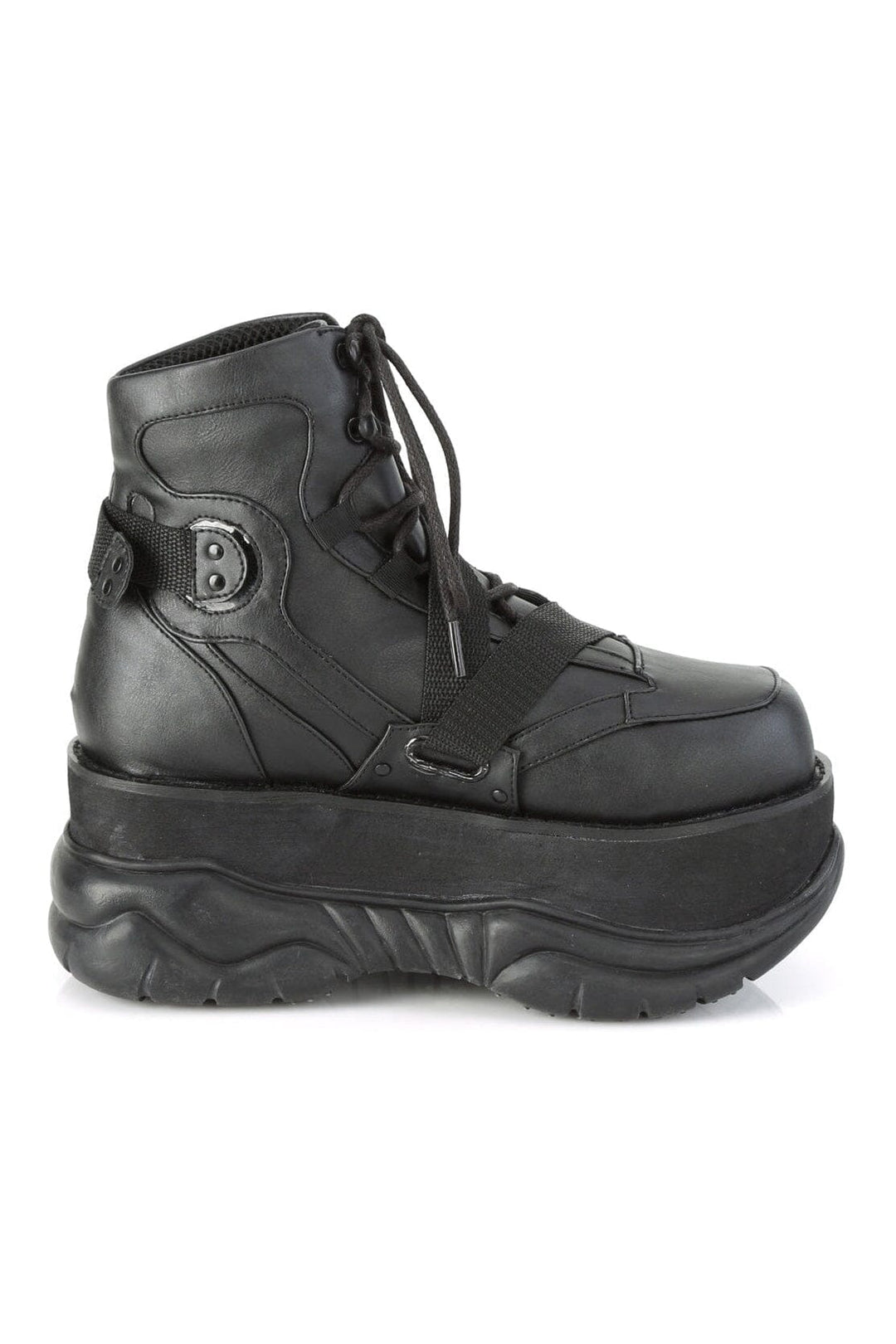 NEPTUNE-181 Black Vegan Leather Ankle Boot-Ankle Boots-Demonia-SEXYSHOES.COM