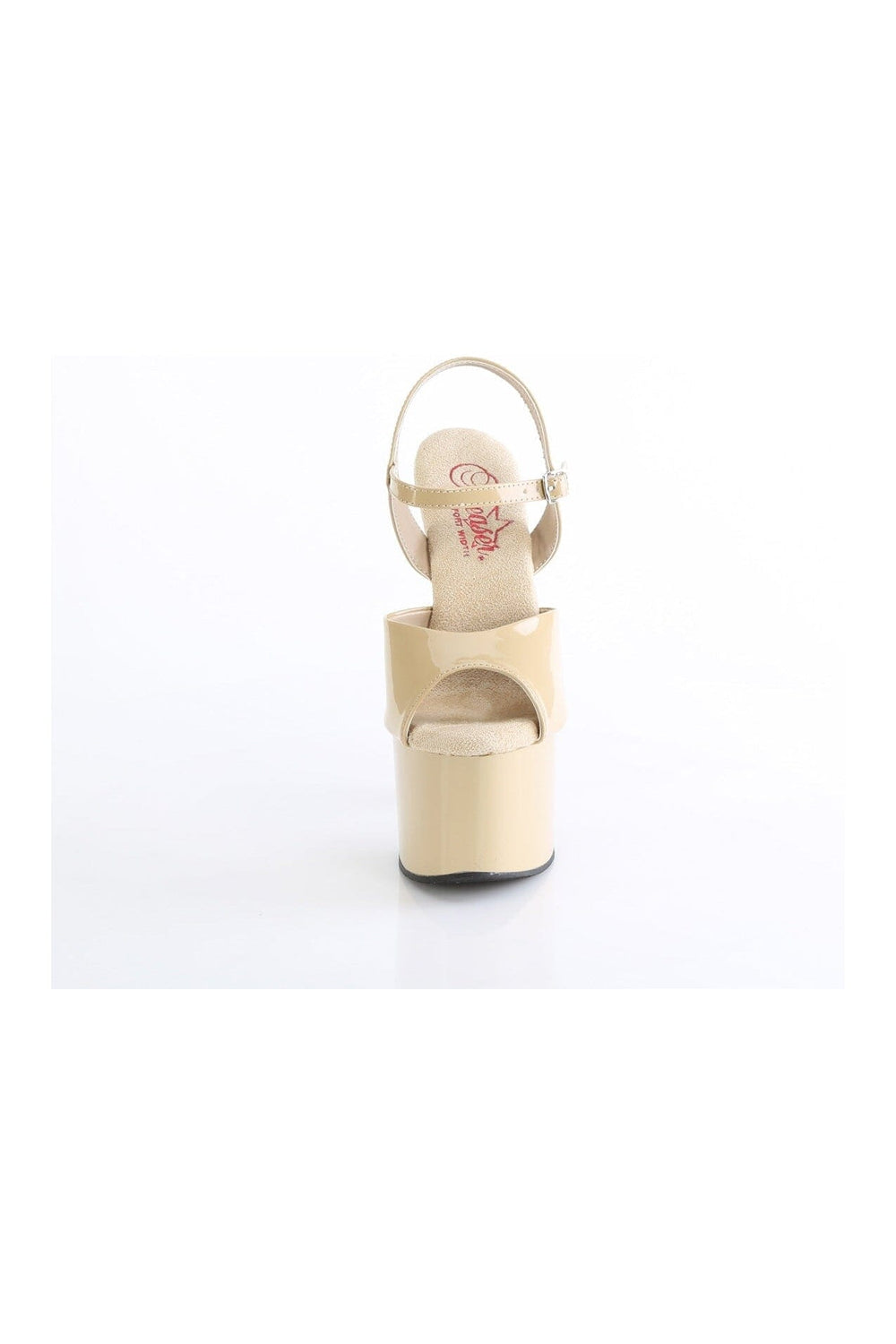 Pleaser PASSION-709 Bone Patent Sandal in Bone Patent