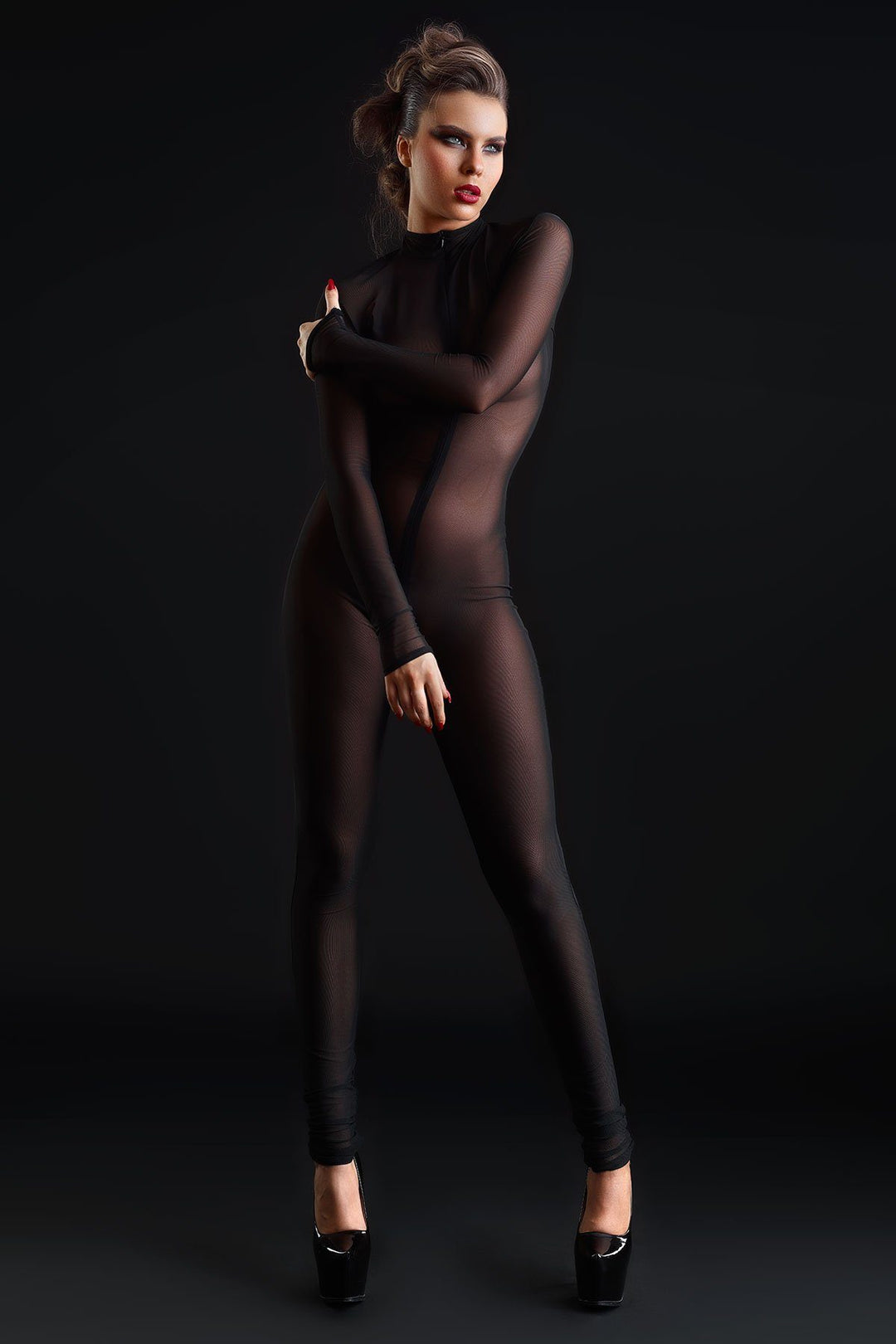 Sweety Fishnet Catsuit-Fetish Catsuits-SEXYSHOES.COM