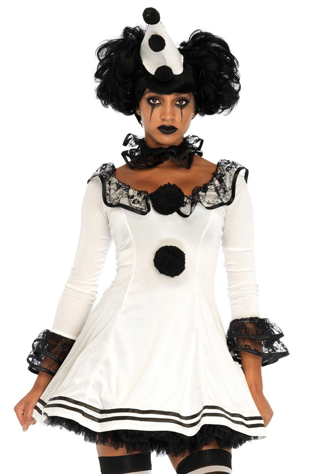 Leg Avenue Pierrot Clown Costume in White  from SexyShoes.com