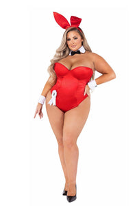 Roma Costumes Playboy Bunny Plus Size Classic Corset Costume in Red