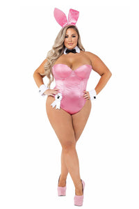 Roma Costumes Playboy Bunny Plus Size Classic Corset Costume in Pink