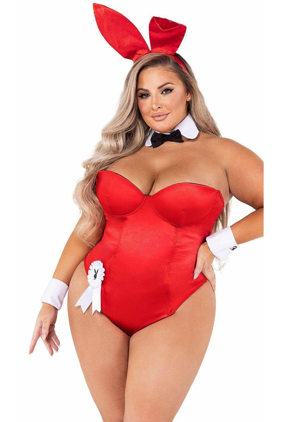 Playboy Bunny Plus Size Classic Corset Costume-Bunny Costumes-Roma Costumes-SEXYSHOES.COM