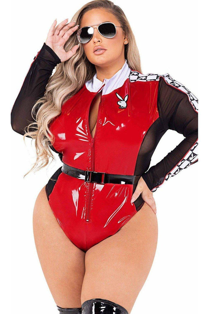 Playboy Plus Size Racecar Driver Costume-Racer Costumes-Roma Costumes-SEXYSHOES.COM