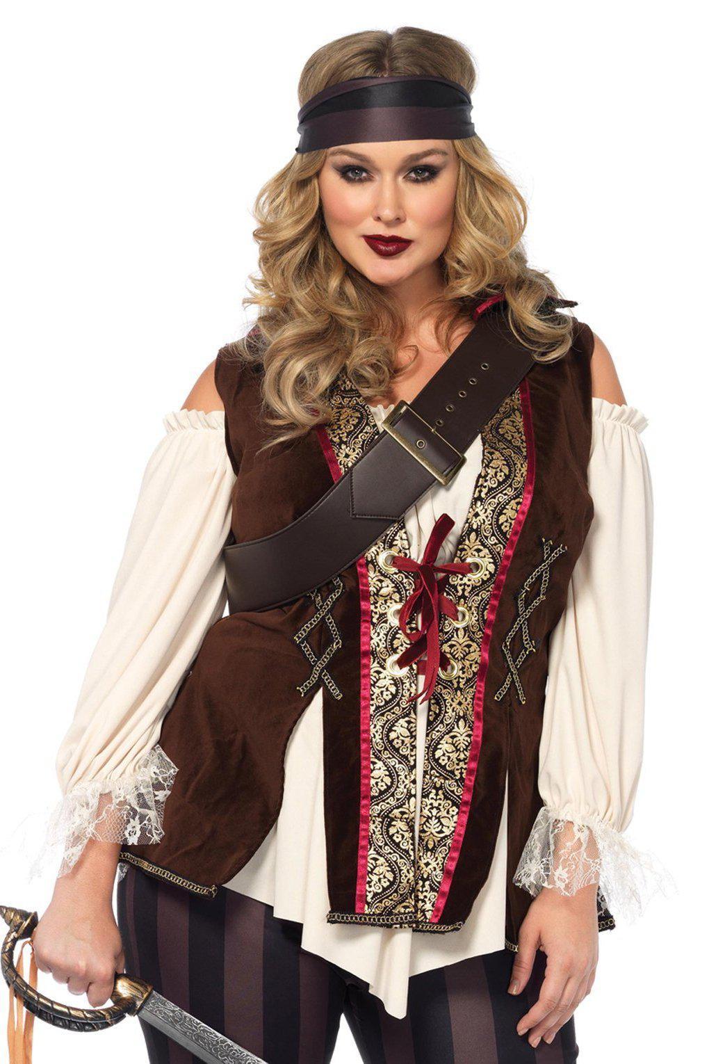 Leg Avenue Plus Size Captain Blackheart Costume in Multi  from SexyShoes.com