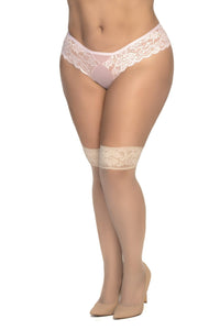 Mapale Plus Size Mesh Thigh Highs in Nude  from SexyShoes.com