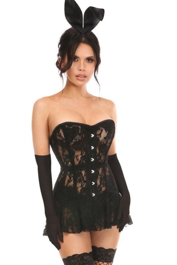 Plus Size Sexy Black Bunny Corset Dress Costume-Bunny Costumes-Daisy Corsets-SEXYSHOES.COM