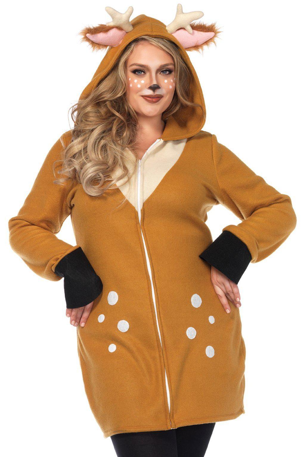 Plus Size Sexy Fawn Costume Dress-Animal Costumes-Leg Avenue-Brown-1/2XL-SEXYSHOES.COM