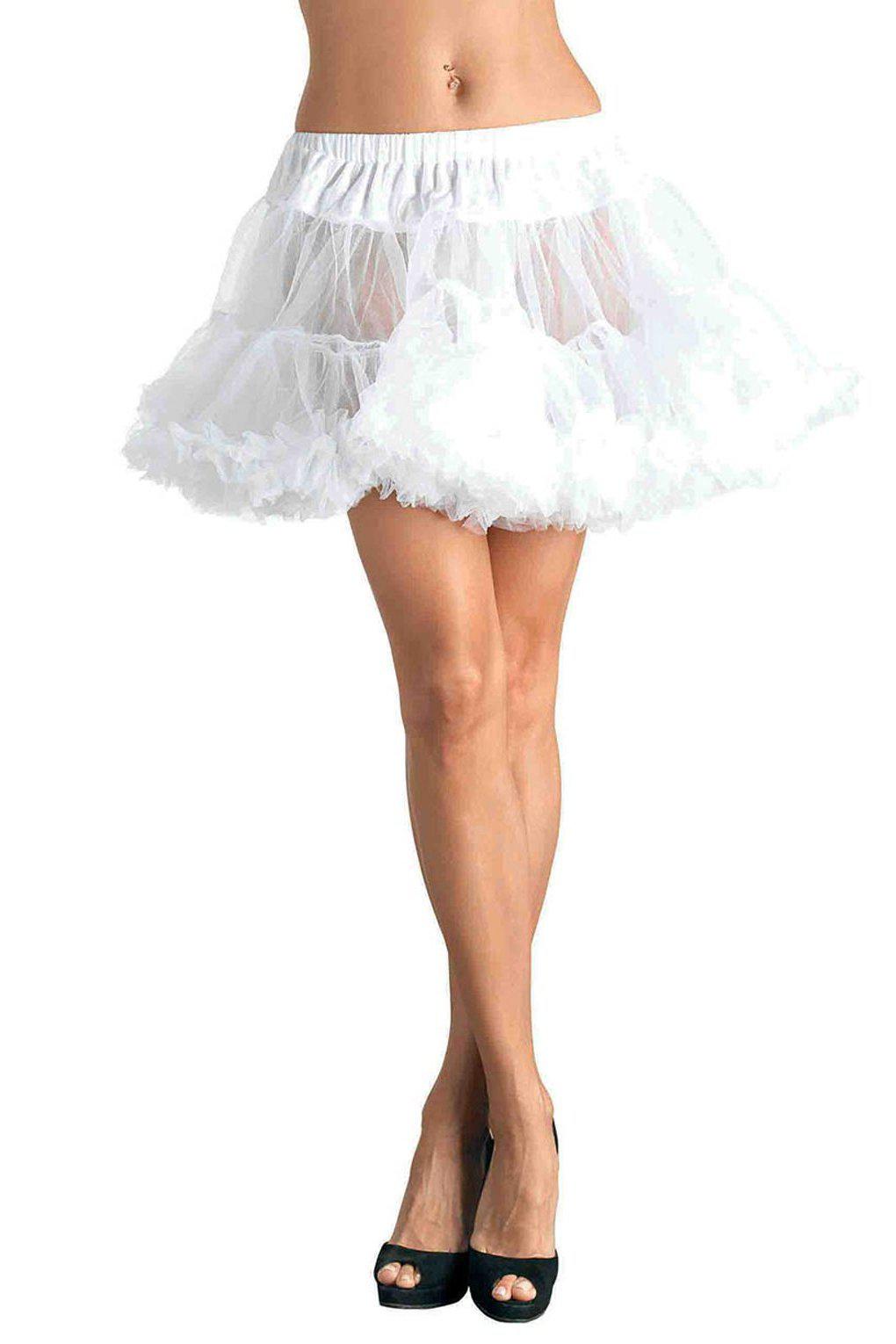 Plus Size Short Petticoat-TuTu + Petticoat-Leg Avenue-White-1/2XL-SEXYSHOES.COM