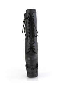Pleaser RAPTURE-1020 Black Faux Leather Ankle Boot in Black Faux Leather