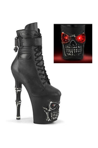 Pleaser RAPTURE-1020STR-LT Ankle Boot in Black Faux Leather from SexyShoes.com