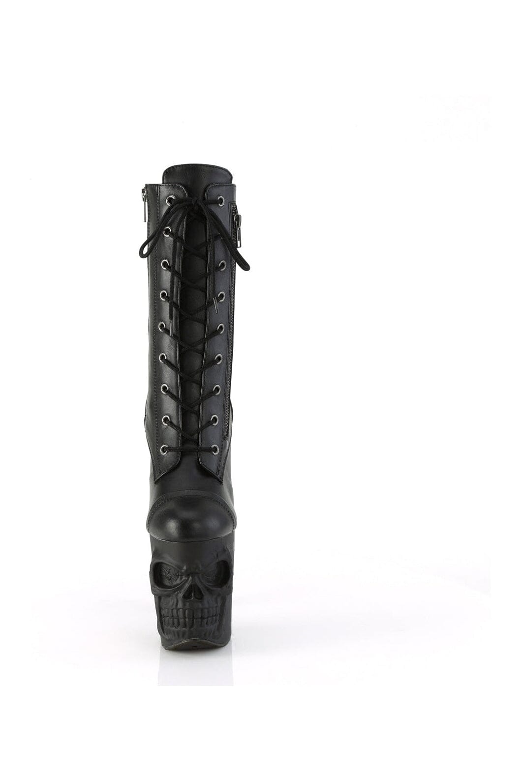 Pleaser RAPTURE-1047 Black Faux Leather Knee Boot in Black Faux Leather