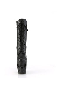 Pleaser RAPTURE-1047 Black Faux Leather Knee Boot in Black Faux Leather