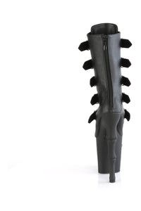 Pleaser RAPTURE-1052BK Black Faux Leather Knee Boot in Black Faux Leather