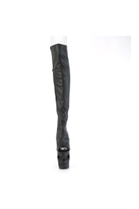 Pleaser RAPTURE-3019 Black Faux Leather Knee Boot in Black Faux Leather