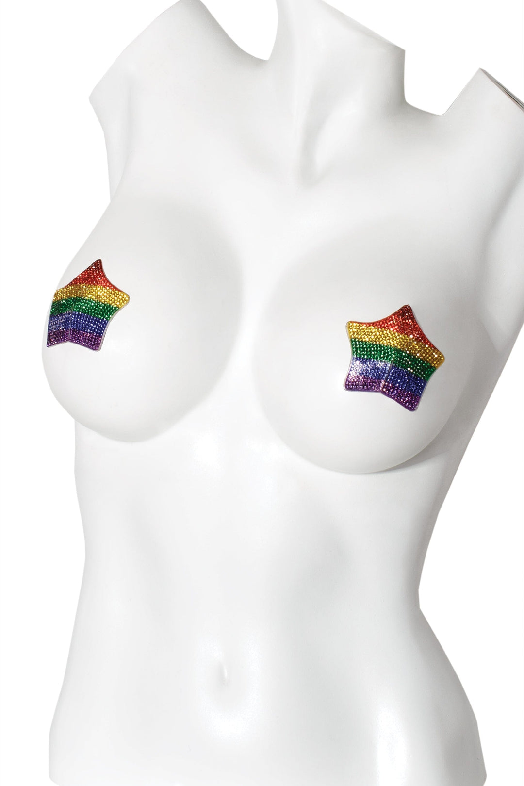 Rhinestone Star Rainbow Pasty With Reusable Self Adhesive Backing-Pasties-Coquette-Rainbow-O/S-SEXYSHOES.COM