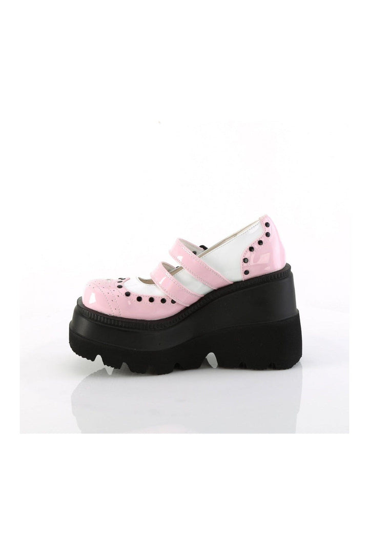 SHAKER-27 Pink Patent Mary Janes-Mary Janes-Demonia-SEXYSHOES.COM