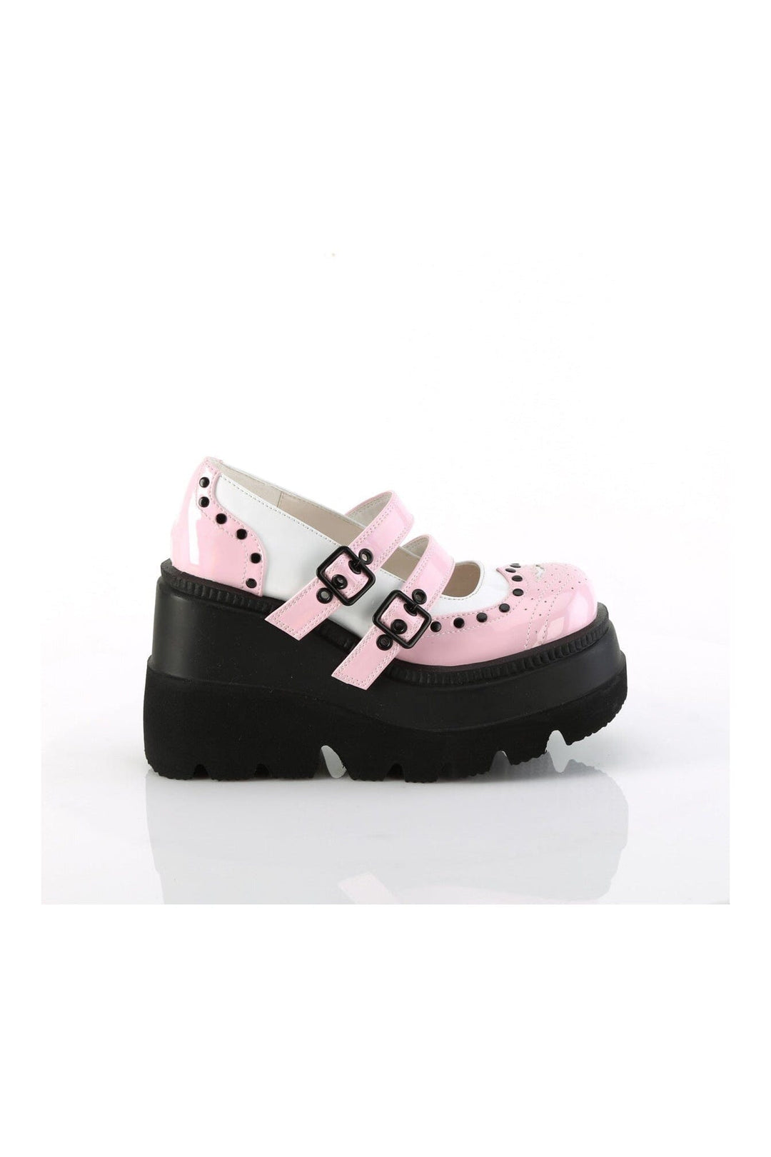 SHAKER-27 Pink Patent Mary Janes-Mary Janes-Demonia-SEXYSHOES.COM