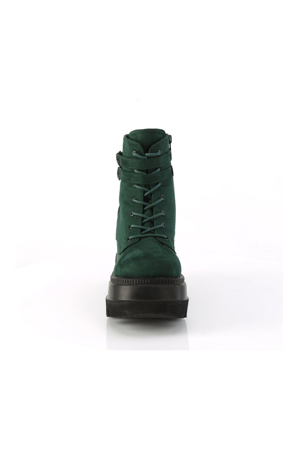 Demonia SHAKER-52 Green Vegan Suede Ankle Boot in Green Vegan Suede