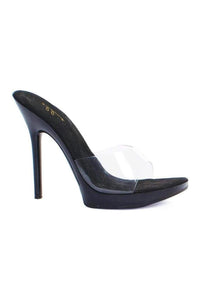 Ellie Brand SS 502 VANITY Slide in Clear Vinyl from SexyShoes.com