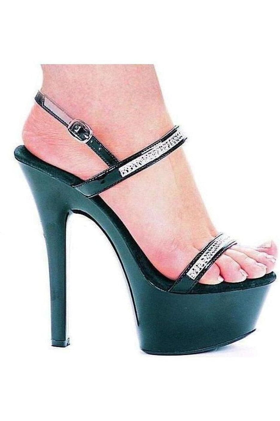 601-DIAMOND Platform Sandal | Black Patent-Ellie Shoes-Black-Sandals-SEXYSHOES.COM