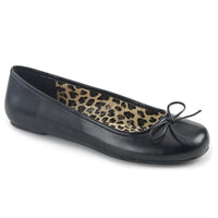 Pleaser Brand SS ANNA 01 Flat in Black Faux Leather from SexyShoes.com