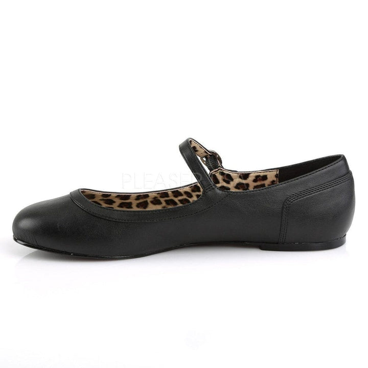 SS-ANNA-02 Flat | Black Faux Leather-Footwear-Pleaser Brand-SEXYSHOES.COM