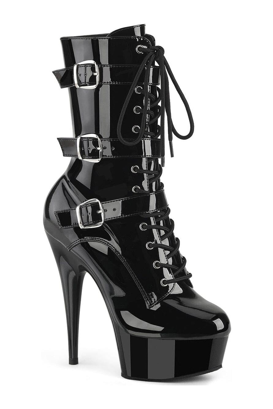 Pleaser Brand SS DELIGHT 1043 Black Patent Ankle Boot in Black Patent from SexyShoes.com