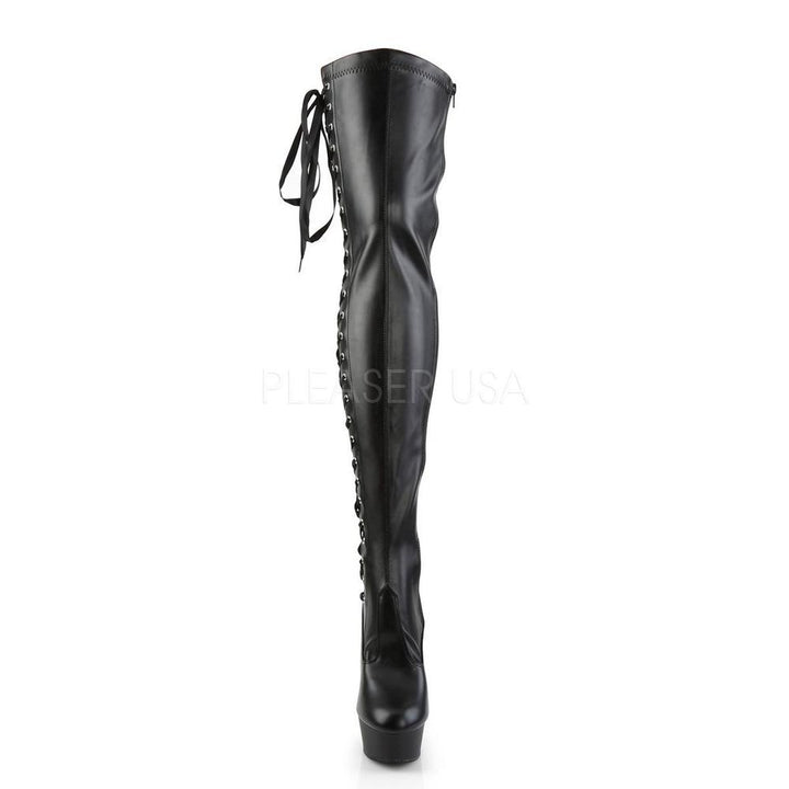 SS-DELIGHT-3050 Platform Boot | Black Faux Leather-Footwear-Pleaser Brand-Black-7-Faux Leather-SEXYSHOES.COM