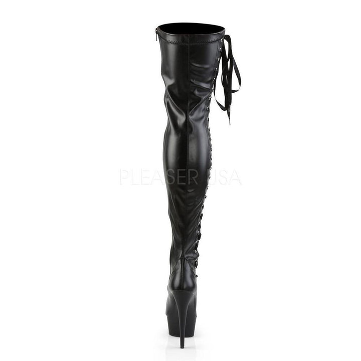SS-DELIGHT-3050 Platform Boot | Black Faux Leather-Footwear-Pleaser Brand-Black-7-Faux Leather-SEXYSHOES.COM