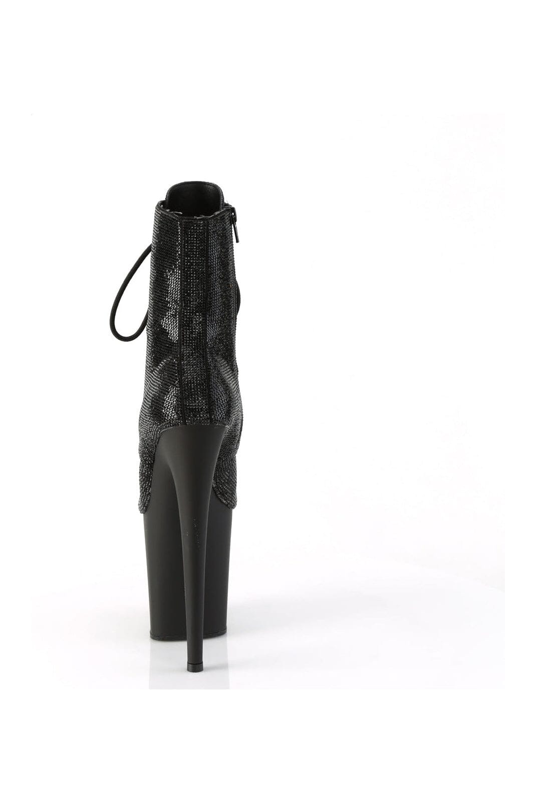 Pleaser FLAMINGO-1020RS Black Faux Suede Ankle Boot in Black Faux Suede