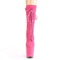 Pleaser Brand SS FLAMINGO 1050FS Exotic Knee Boot in Fuchsia Faux Suede