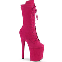 Pleaser Brand SS FLAMINGO 1050FS Exotic Knee Boot in Fuchsia Faux Suede from SexyShoes.com