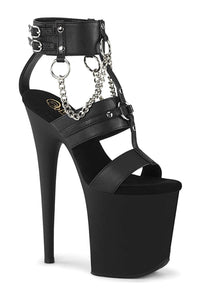 Pleaser FLAMINGO-861 Black Faux Leather Sandal in Black Faux Leather from SexyShoes.com