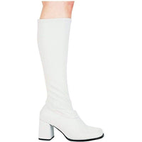 Ellie Brand SS GoGo Boot in White Faux Leather from SexyShoes.com