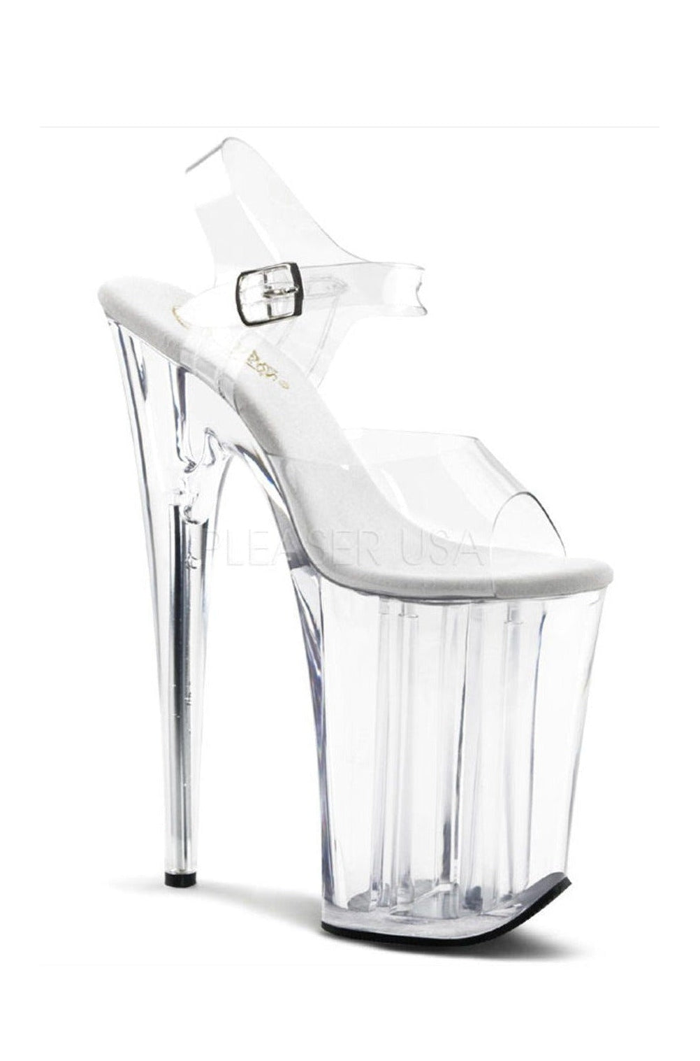 Pleaser INFINITY-908 Platform Sandal in Clear Vinyl from SexyShoes.com