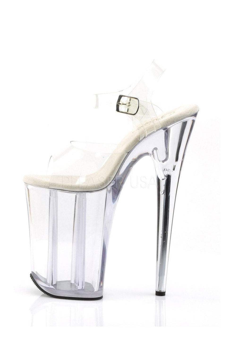 Pleaser INFINITY-908 Platform Sandal in Clear Vinyl