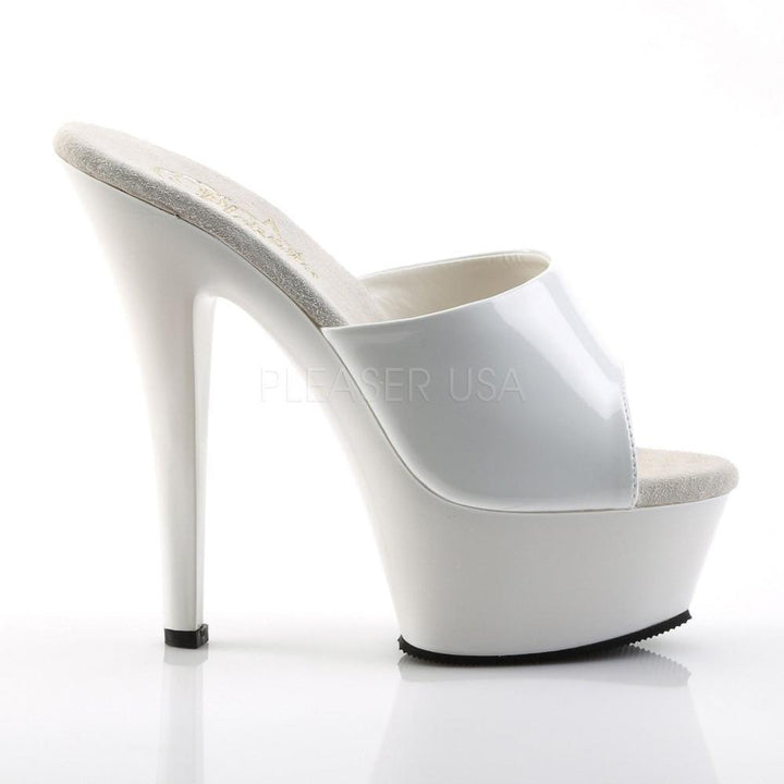 SS-KISS-201 Platform Slide | White Patent-Footwear-Pleaser Brand-White-13-Patent-SEXYSHOES.COM