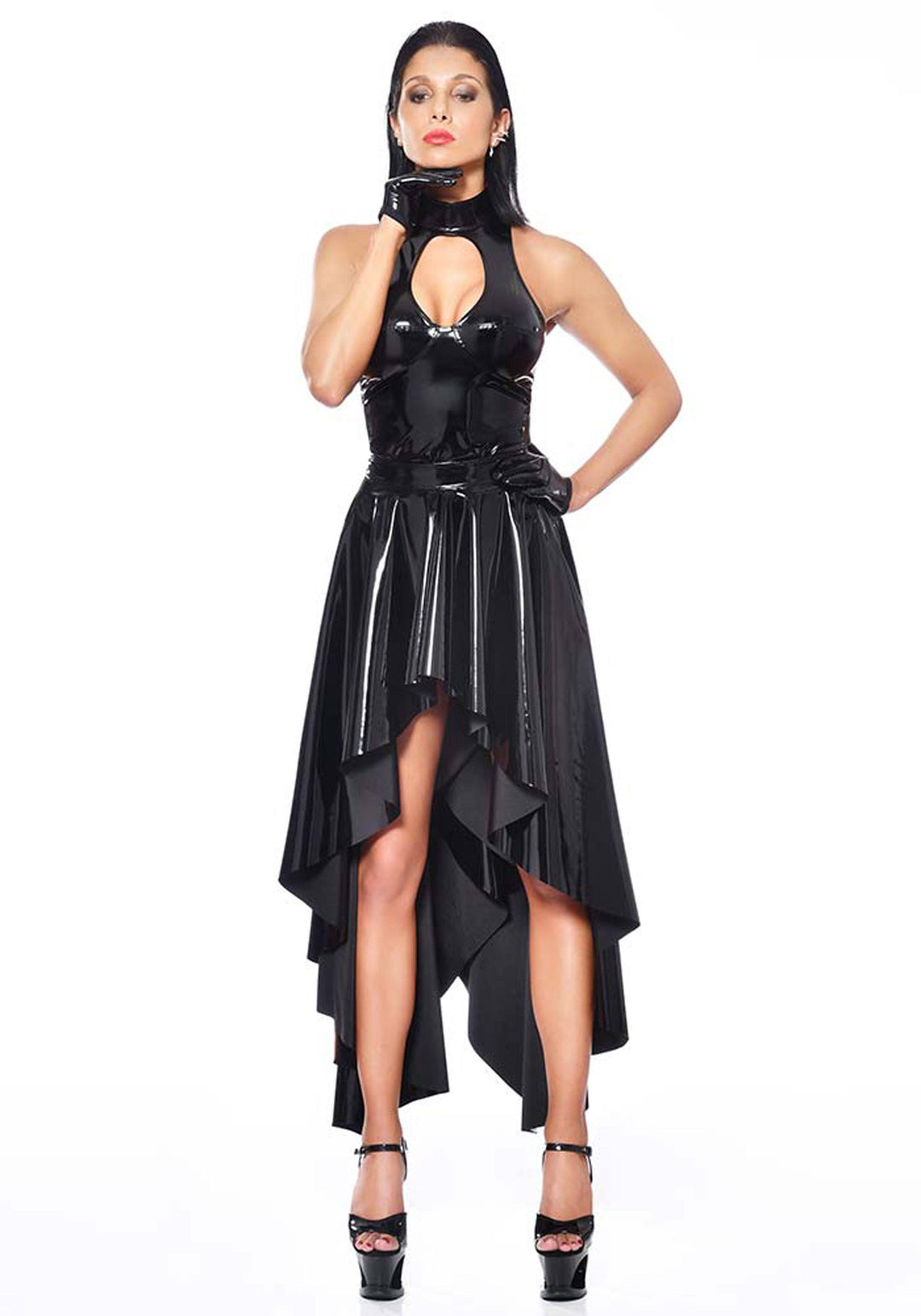 O Vinyl Skirt Fetish Skirts | Black Vinyl-Fetish Skirts-SEXYSHOES.COM